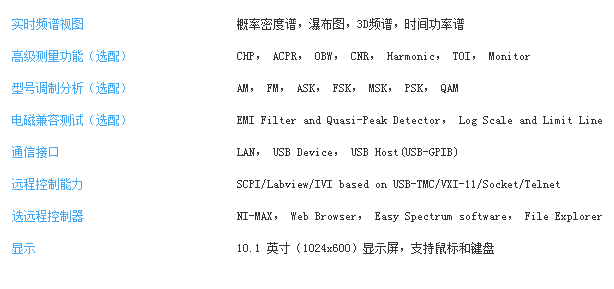 鼎陽科技SSA3000X-R系列實(shí)時(shí)頻譜分析儀-規(guī)格參數(shù)