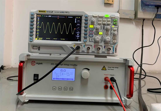 測試設備: 示波器、 ATA-2082高壓放大器