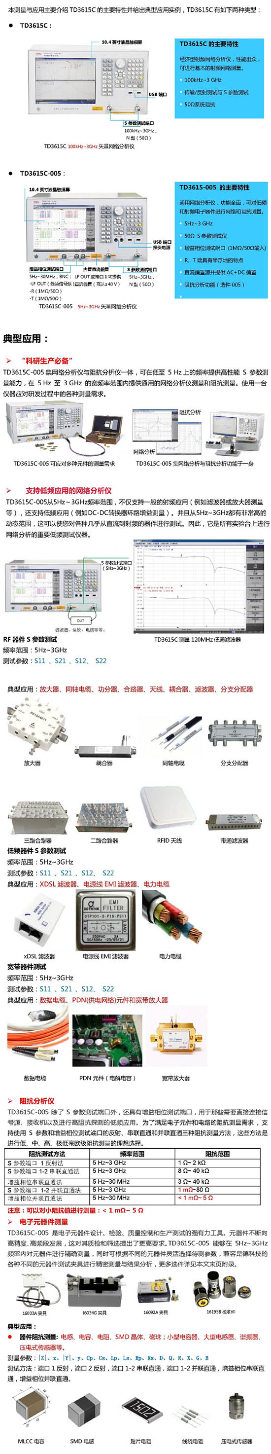 TD3615C矢量網(wǎng)絡(luò)分析儀測試與應(yīng)用