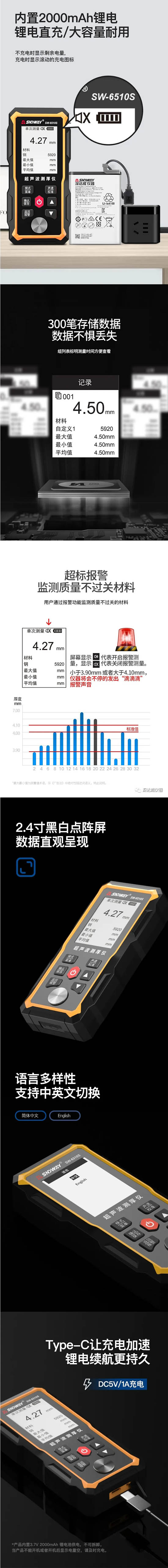 SW-6510S 超聲波測(cè)厚儀主要特點(diǎn)